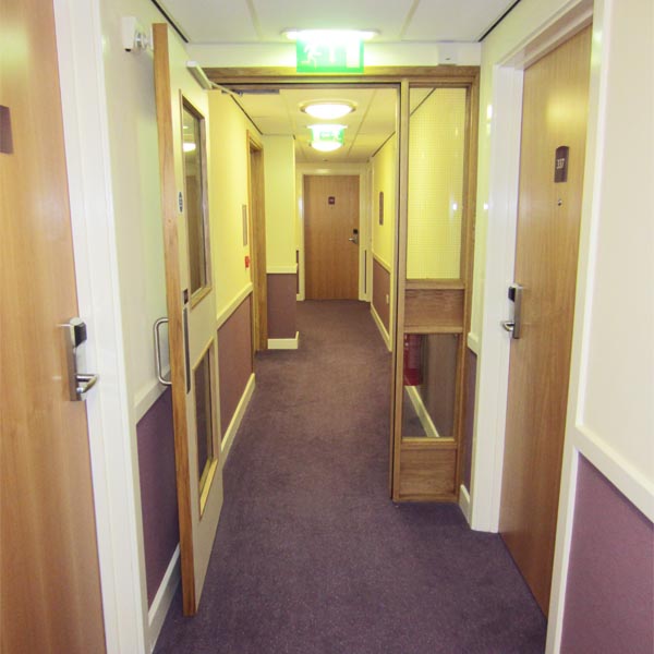 Angre Veneered Doorsets and American Oak Glazed Screens at the Premier Inn, Liverpool